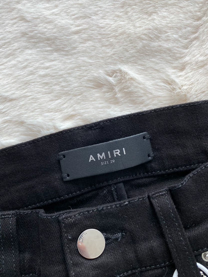 Amiri Black Suede MX1 Denim Pants