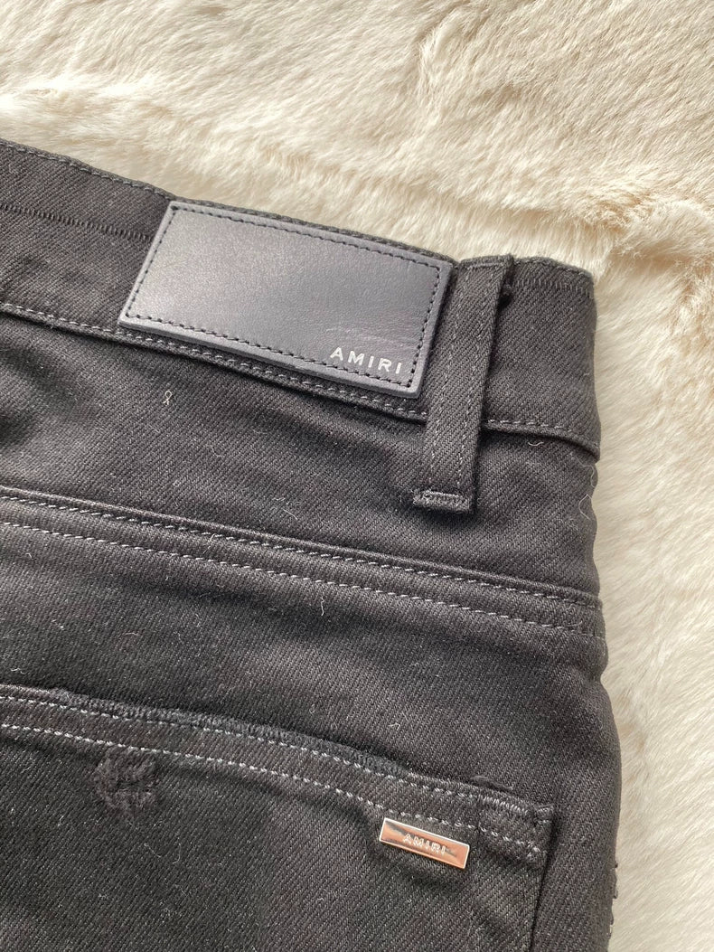 Amiri Black Suede MX1 Denim Pants