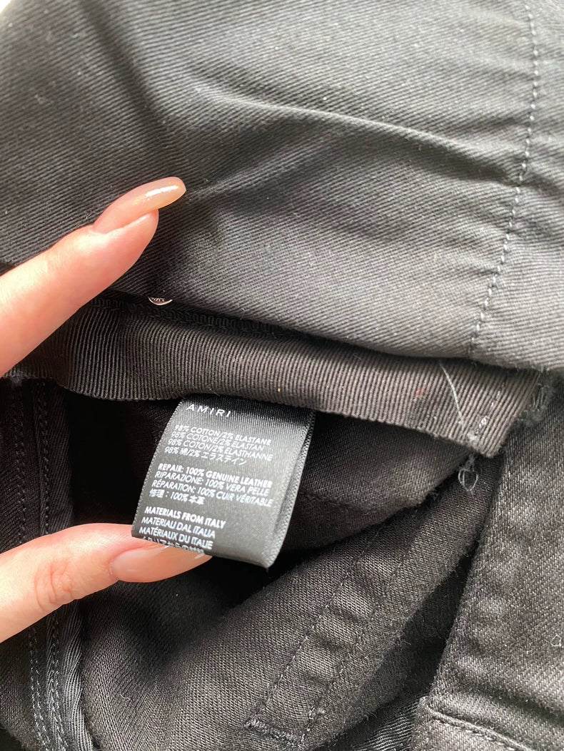 Amiri Black Suede MX1 Denim Pants