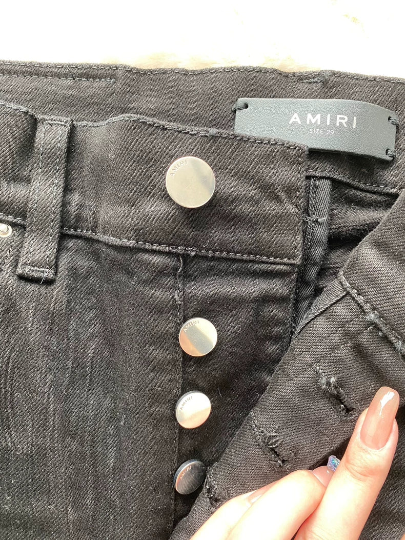 Amiri Black Suede MX1 Denim Pants