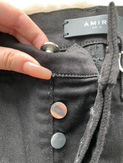 Amiri Black Suede MX1 Denim Pants