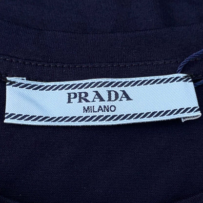 Prada Cotton Logo Tee in Dark Blue