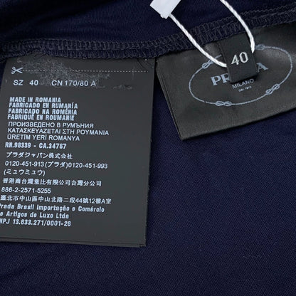 Prada Cotton Logo Tee in Dark Blue