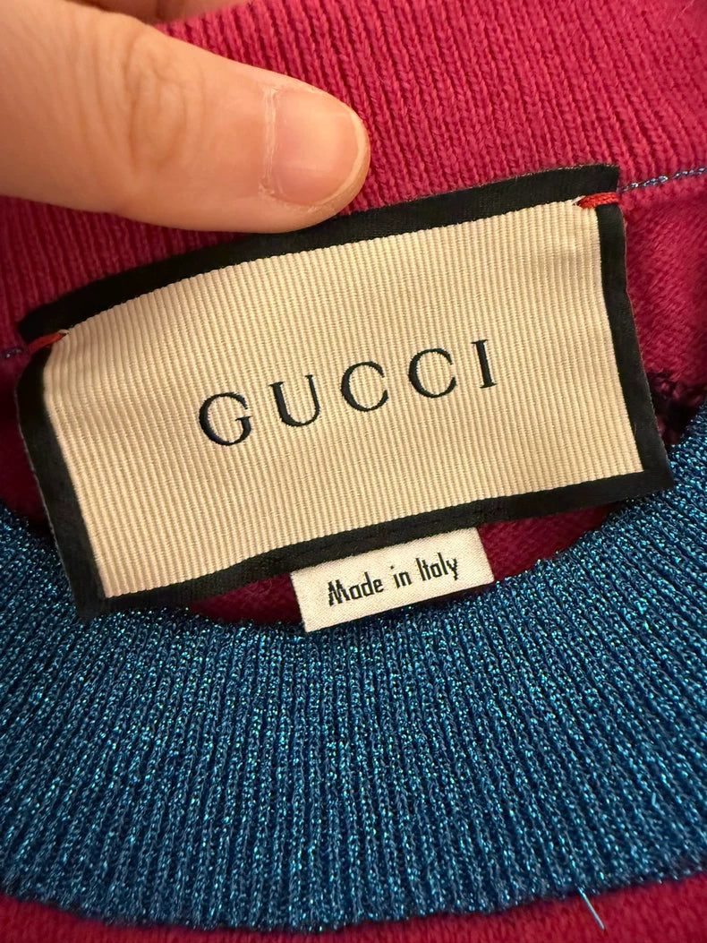 Gucci Cat Pattern Knit Wool Sweater