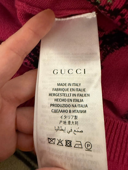 Gucci Cat Pattern Knit Wool Sweater