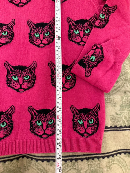 Gucci Cat Pattern Knit Wool Sweater