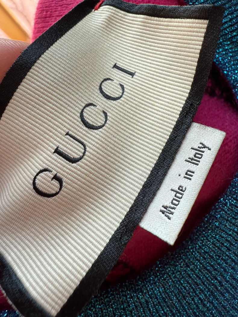 Gucci Cat Pattern Knit Wool Sweater