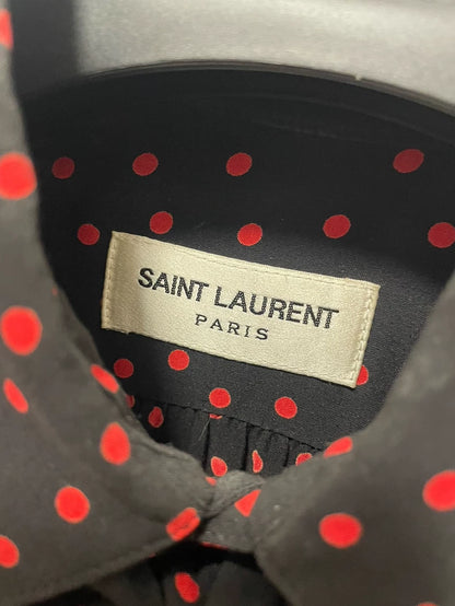 Saint Laurent Polka Dot Tie Blouse