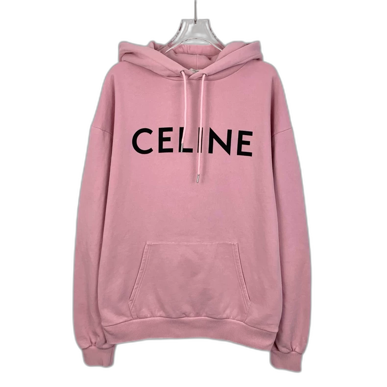 Pink Logo Print Hoodie from Celine