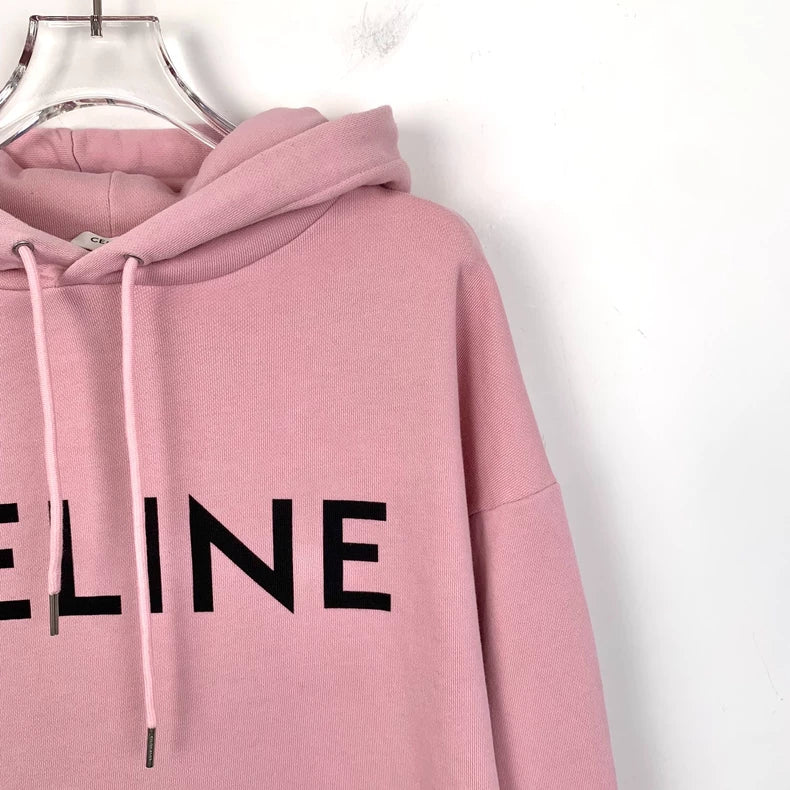 Pink Logo Print Hoodie from Celine