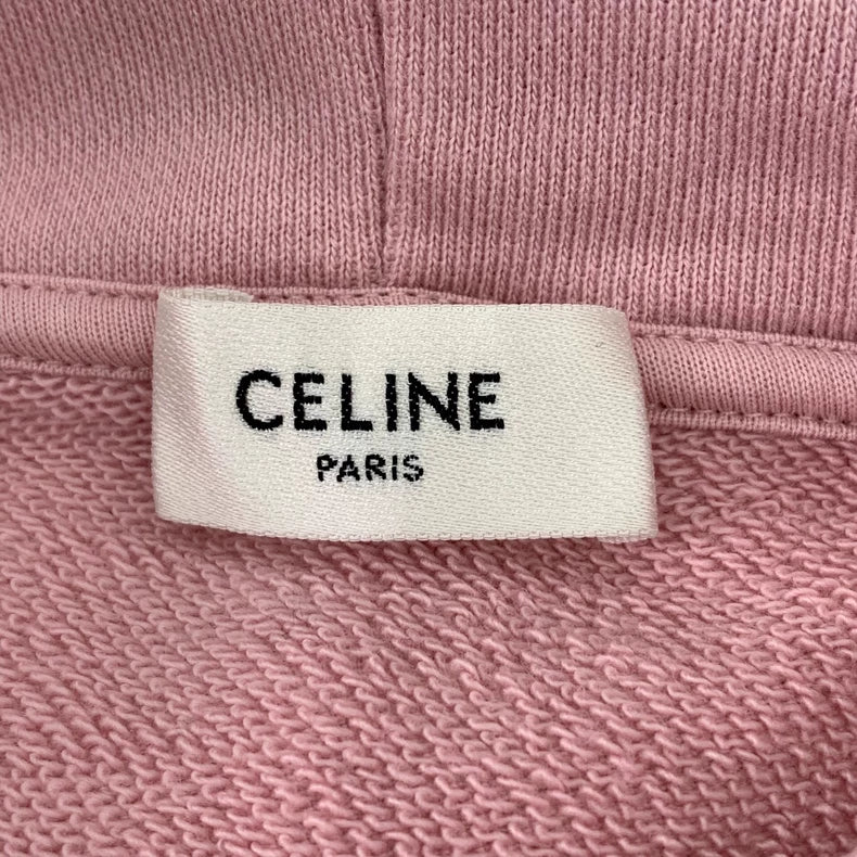 Pink Logo Print Hoodie from Celine