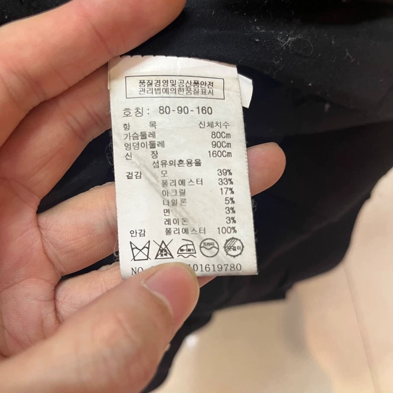 Vintage Black Double-Breasted Wool Coat