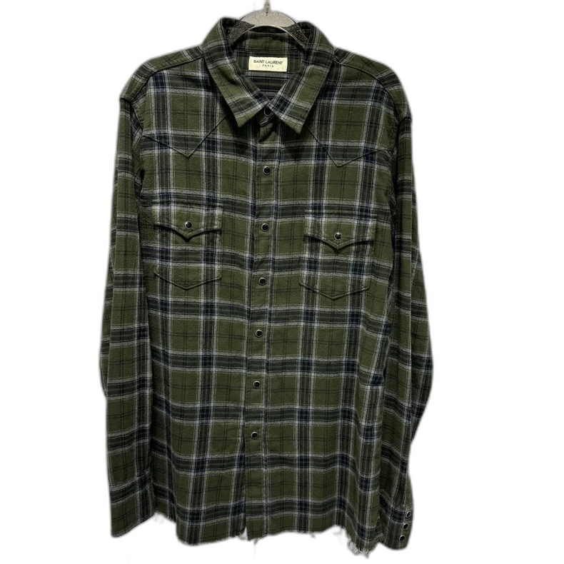 YSL SLP Checked Flannel Button-Up Shirt