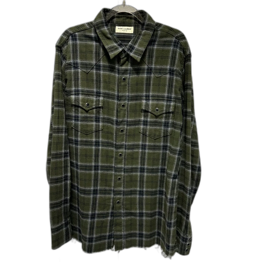 YSL SLP Checked Flannel Button-Up Shirt