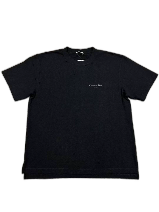 Dior  Distressed Letter Short Sleeve Tee