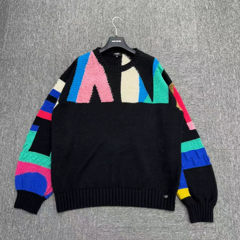 Geometry Pattern Knitted Sweater from Chanel-zp