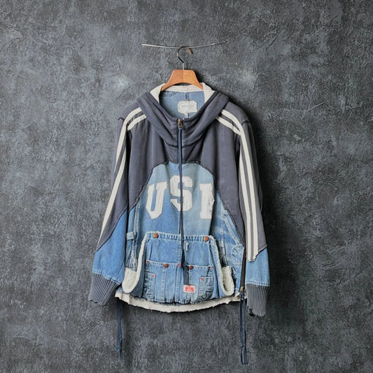 GREG LAUREN Cotton Patchwork Hoodie
