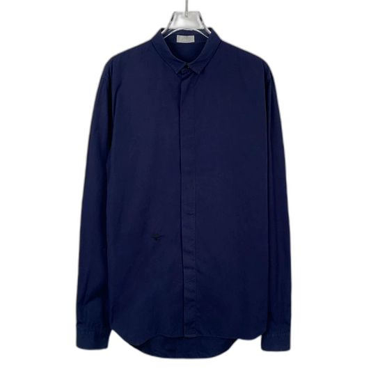 Dior Blue Long Sleeve Embroidered Shirt