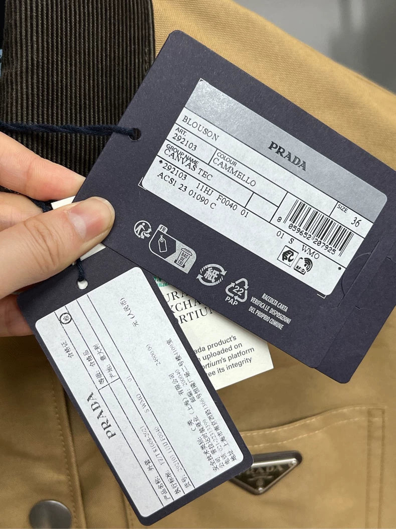 Prada Beige Canvas Collar Jacket