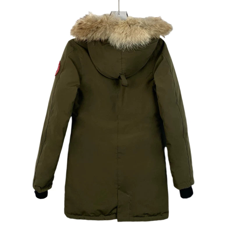 Canada Goose Parka with Hood in Olive Green