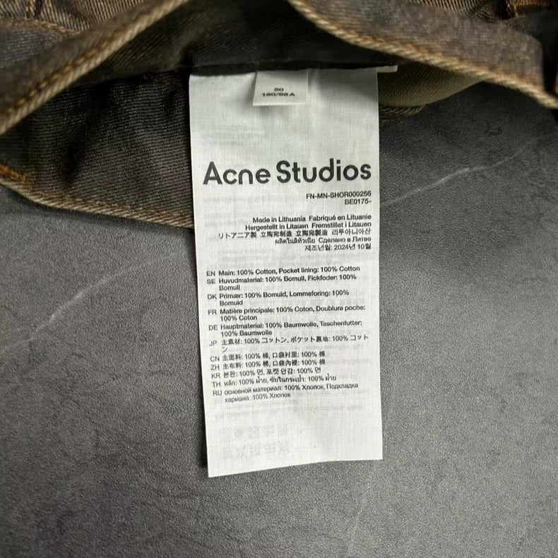 Acne Studios Distressed Mud-Dyed Shorts