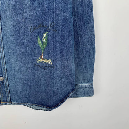 Dior Blue Embroidered Long Sleeve Shirt