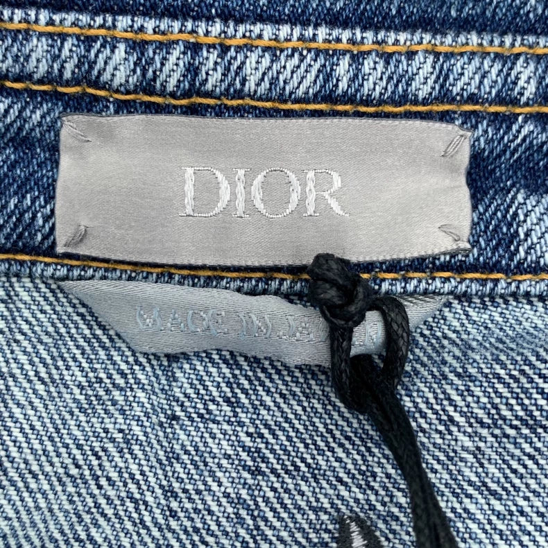 Dior Blue Embroidered Long Sleeve Shirt