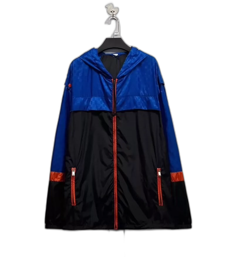 Gucci Blue Black Logo Zip Up Jacket