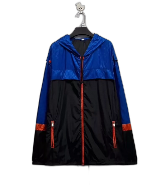 Gucci Blue Black Logo Zip Up Jacket