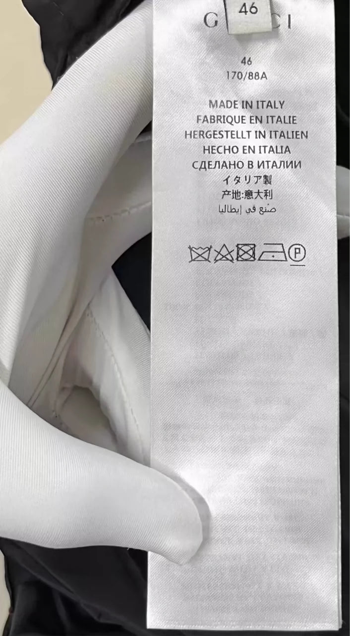 Gucci Blue Black Logo Zip Up Jacket