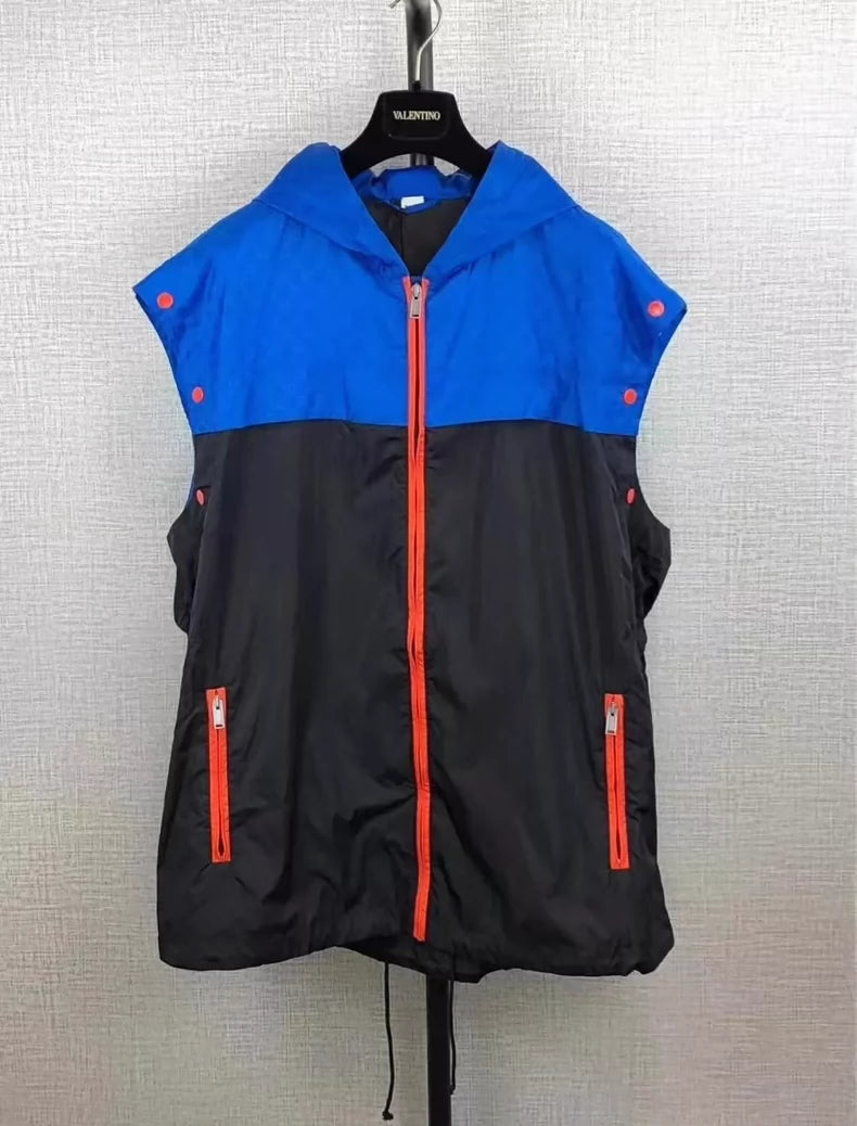 Gucci Blue Black Logo Zip Up Jacket