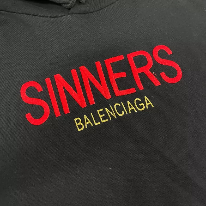 Balenciaga Hoodie with Sinners Embroidery