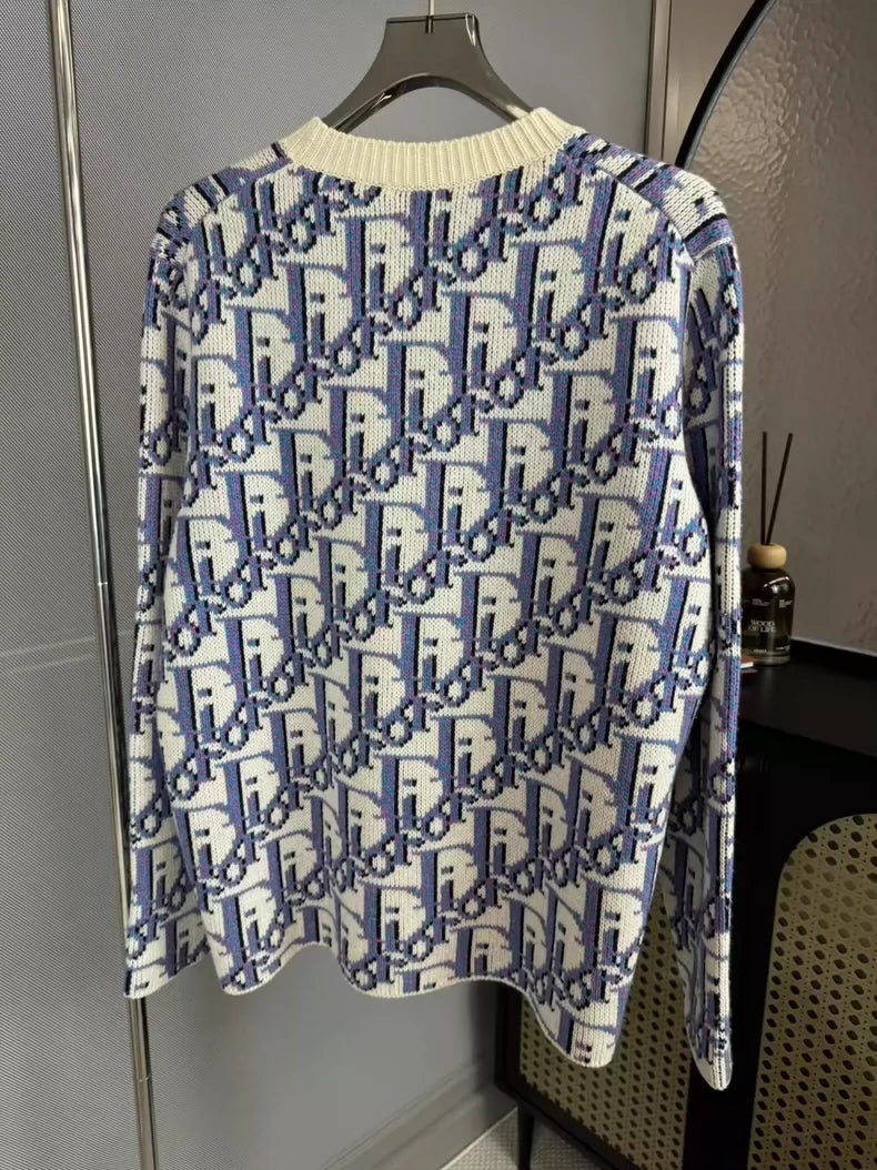 Dior x Stussy Purple Logo Knit Sweater