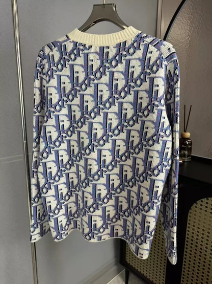 Dior x Stussy Purple Logo Knit Sweater