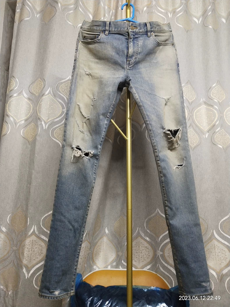Saint Laurent Distressed Denim Jeans