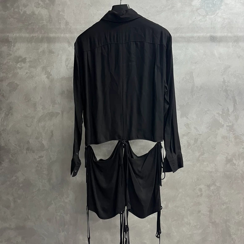 Black Deconstructed Long Sleeve Shirt by Loewe