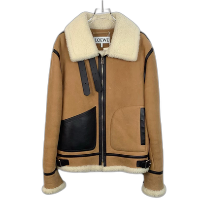 Loewe Brown Leather Zip Jacket