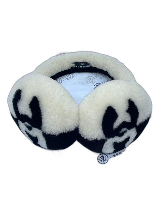 Chanel Black and White Earmuffs