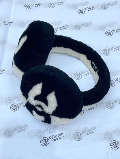 Chanel Black and White Earmuffs