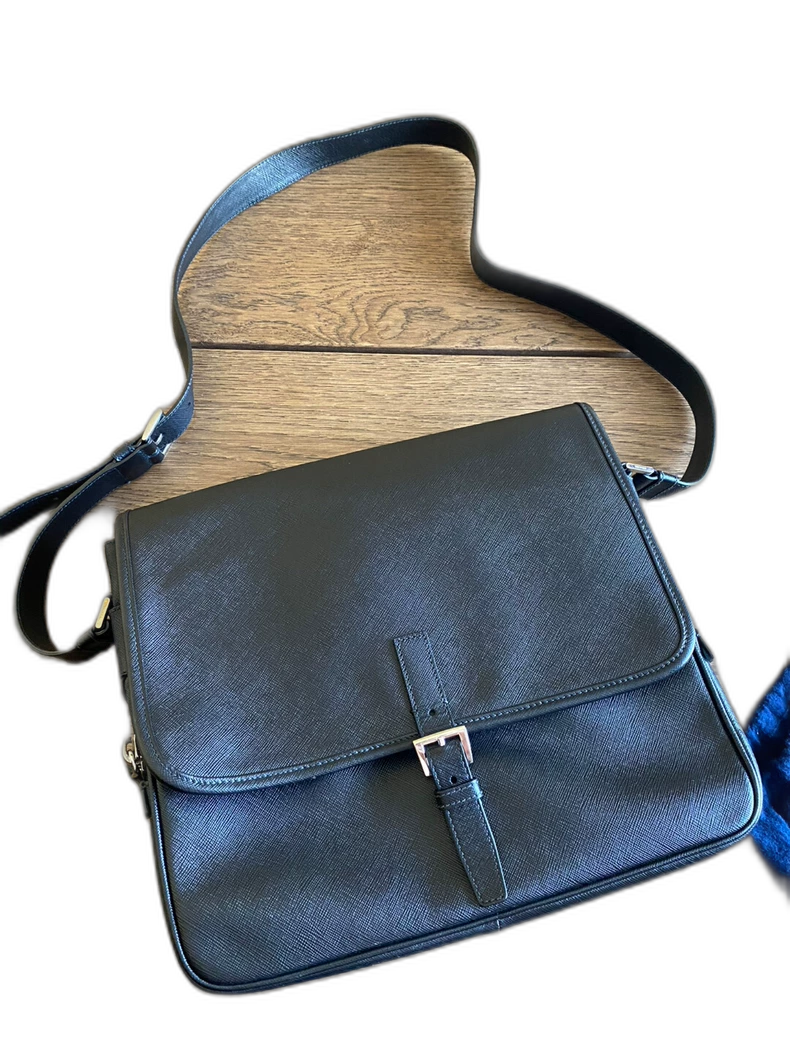 PRADA Crossgrain Leather Shoulder Bag