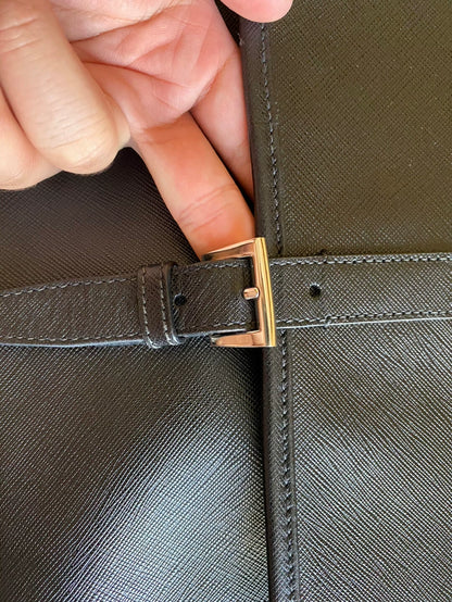 PRADA Crossgrain Leather Shoulder Bag