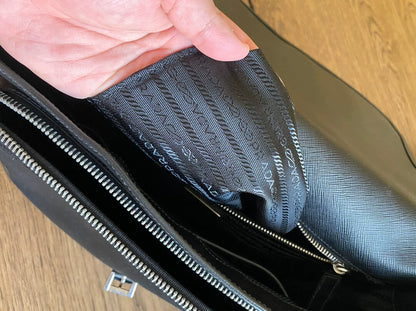 PRADA Crossgrain Leather Shoulder Bag