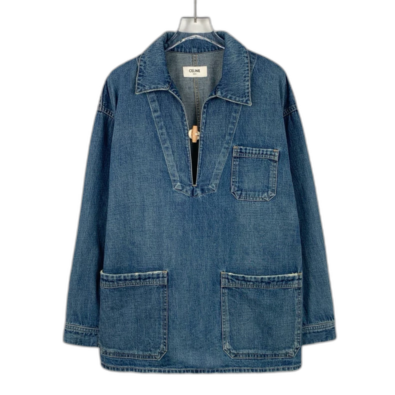 Celine Blue Cotton Horn Button Denim Jacket