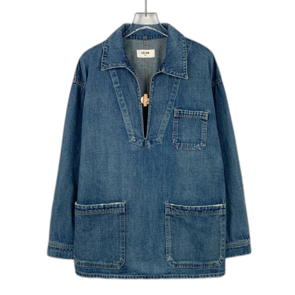 Celine Blue Cotton Horn Button Denim Jacket