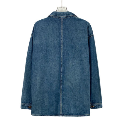 Celine Blue Cotton Horn Button Denim Jacket