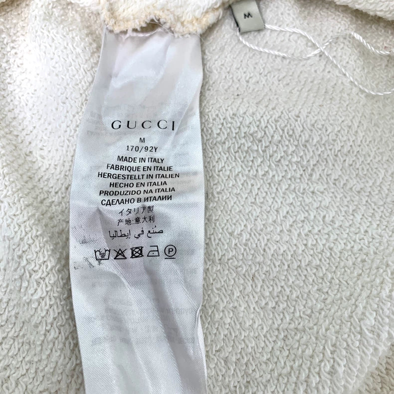 Gucci Beige Logo Cat Hoodie with Drawstrings