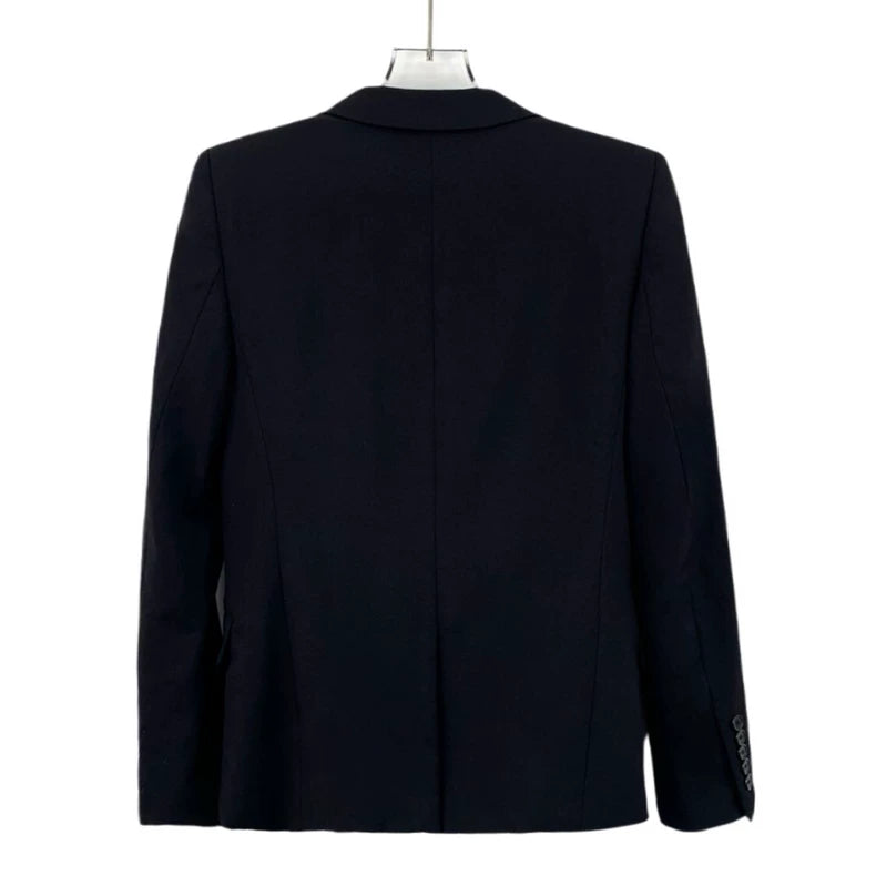 Saint Laurent Black Wool Blazer with Crystal