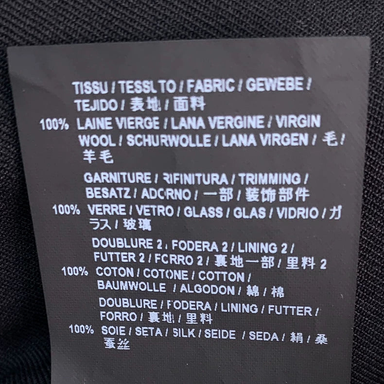 Saint Laurent Black Wool Blazer with Crystal