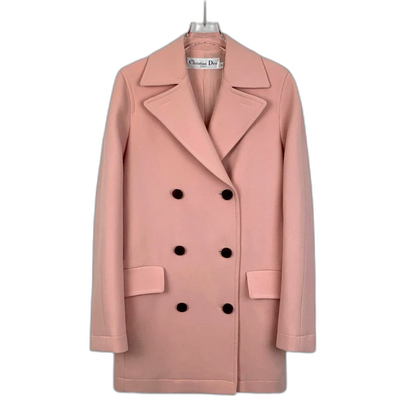 Dior Pink Double-Breasted Wool Coat