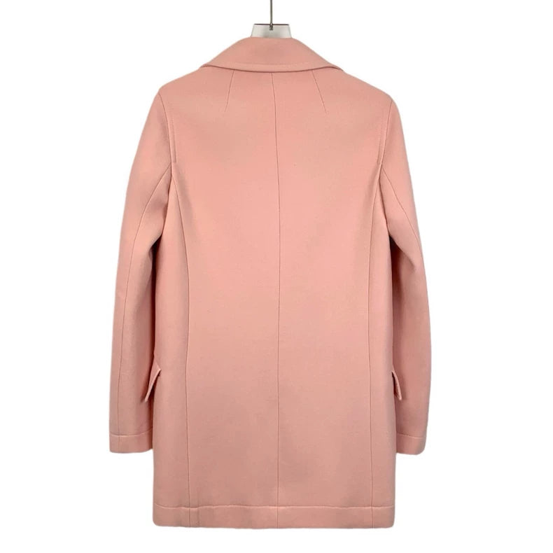 Dior Pink Double-Breasted Wool Coat
